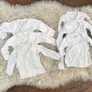 6 Newborn 100% Cotton Side-Snap Shirt Bundle